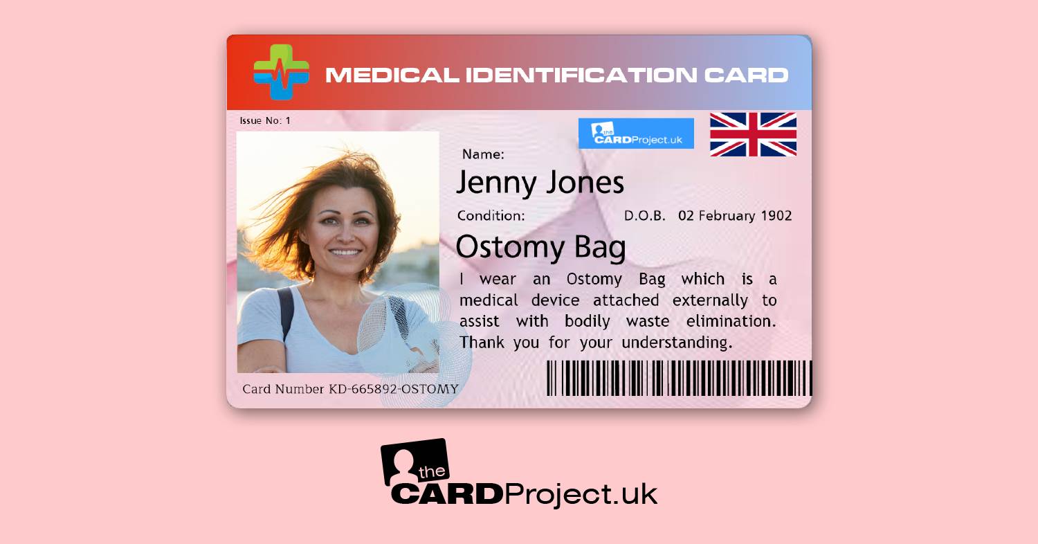 Ostomy Bag Premium Medical ID Card (FRONT)